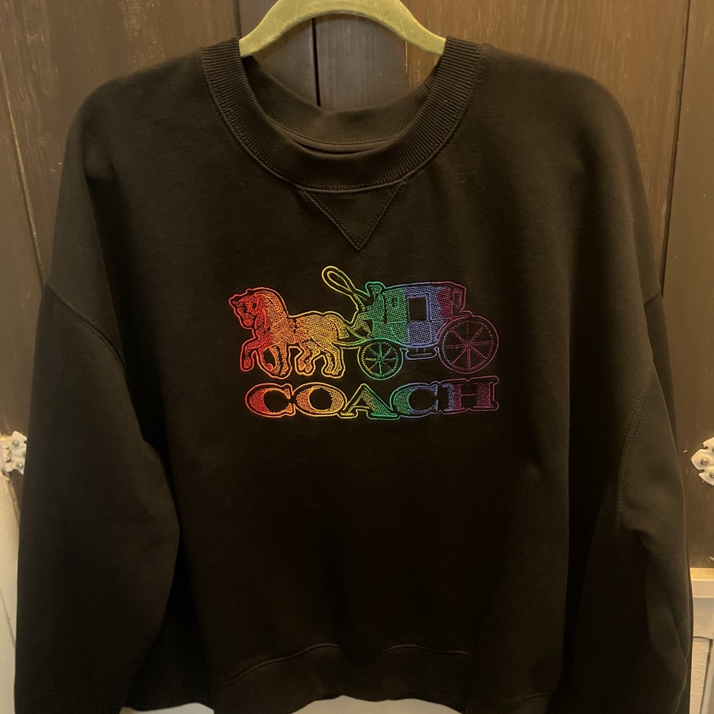 COACH RAINBOW HORSE AND CARRIAGE EMBROIDERED SWEATSHIRT. XL OVERSIZED